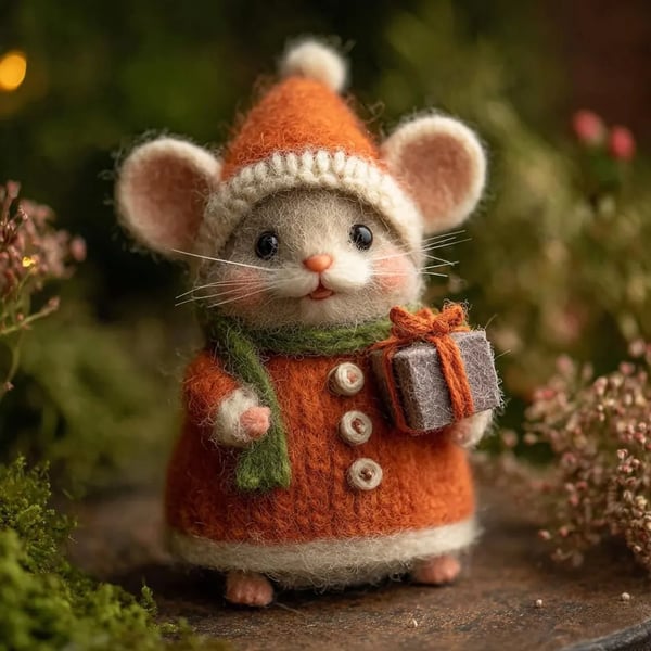 🎁🐭 Deluxe Handmade Felt Mouse | Cozy Decor & Heartwarming Gift ✨