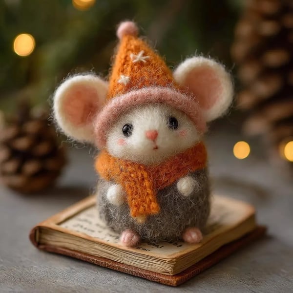 🎁🐭 Deluxe Handmade Felt Mouse | Cozy Decor & Heartwarming Gift ✨