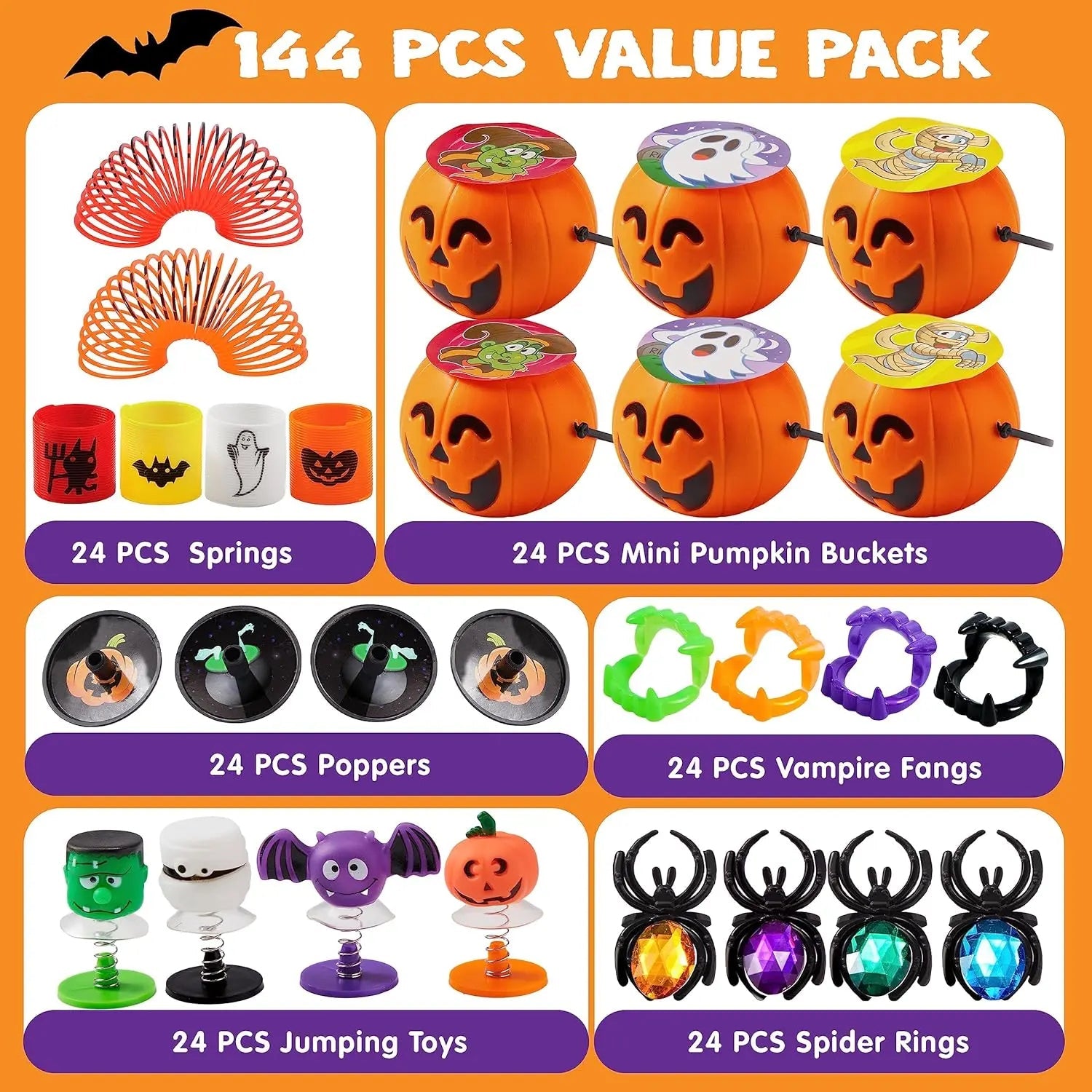 144PCS Halloween Toy and Gift Set for Kids