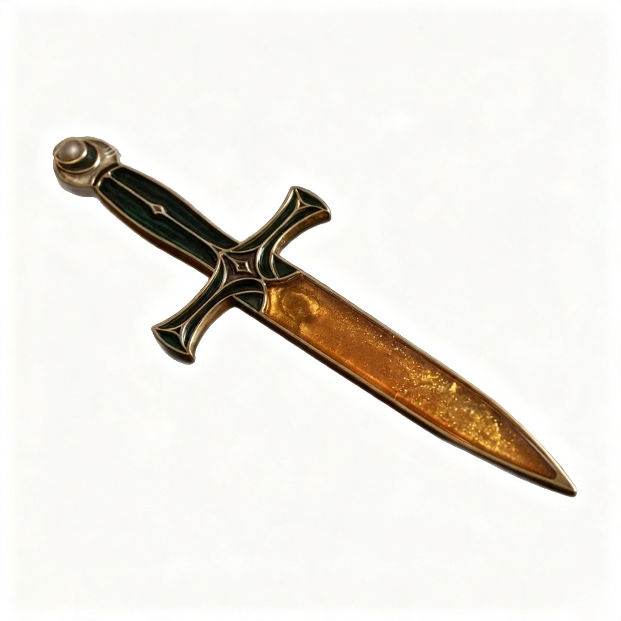 Fantasy Moon Chalice Dagger Decor Replica, Medieval Fantasy Sword Ornament with Wooden Stand, Gothic Desktop Collectible Gift