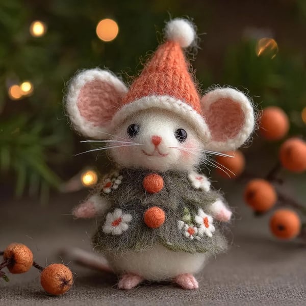 🎁🐭 Deluxe Handmade Felt Mouse | Cozy Decor & Heartwarming Gift ✨