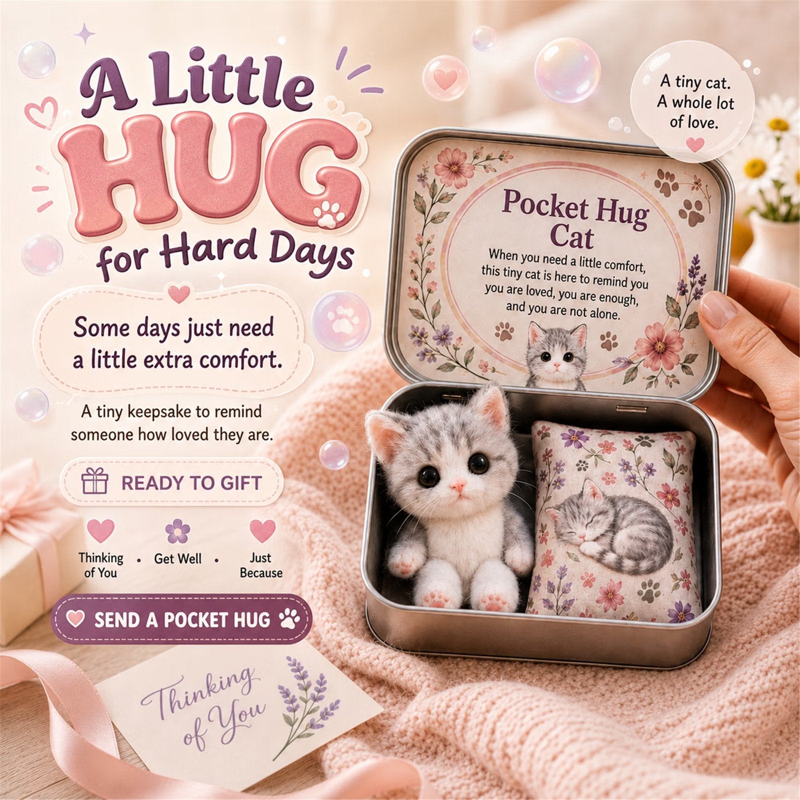 Pocket Hug Plush Keepsake Tin – Mini Comfort Gift
