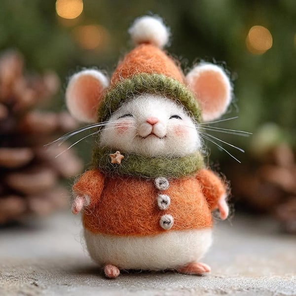 🎁🐭 Deluxe Handmade Felt Mouse | Cozy Decor & Heartwarming Gift ✨