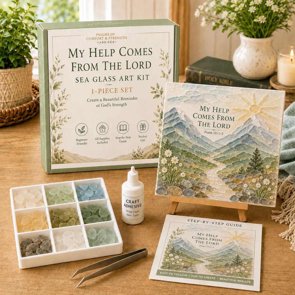 🎉 ✝️ Psalms of Comfort & Strength Sea Glass Art Kit