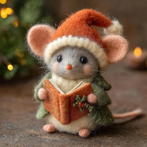 🎁🐭 Deluxe Handmade Felt Mouse | Cozy Decor & Heartwarming Gift ✨