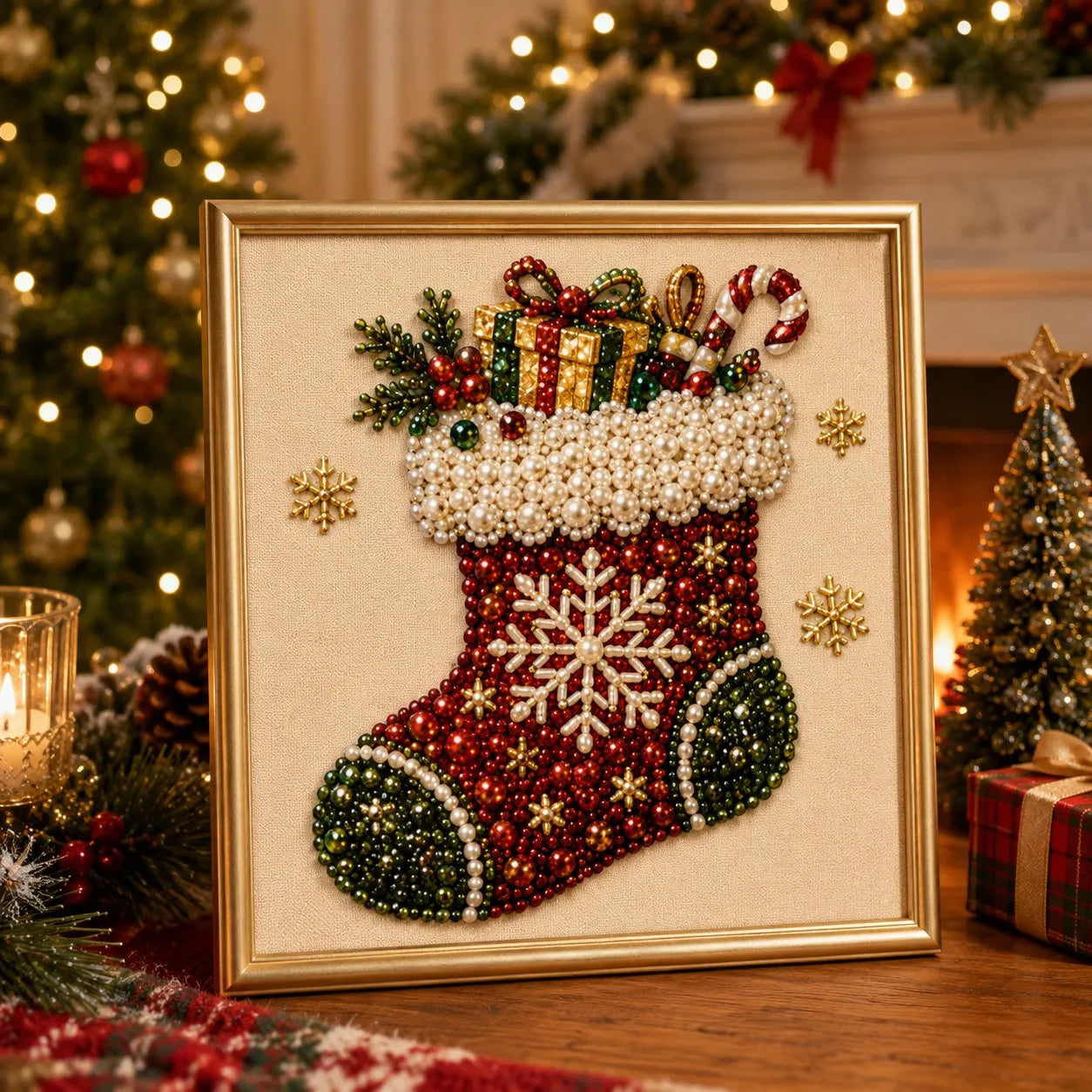 Santa Christmas DIY Pearl Diamond Painting Art Kit