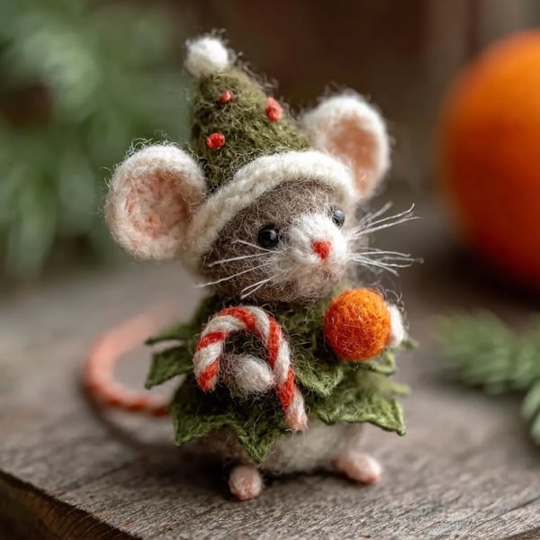 🎁🐭 Deluxe Handmade Felt Mouse | Cozy Decor & Heartwarming Gift ✨