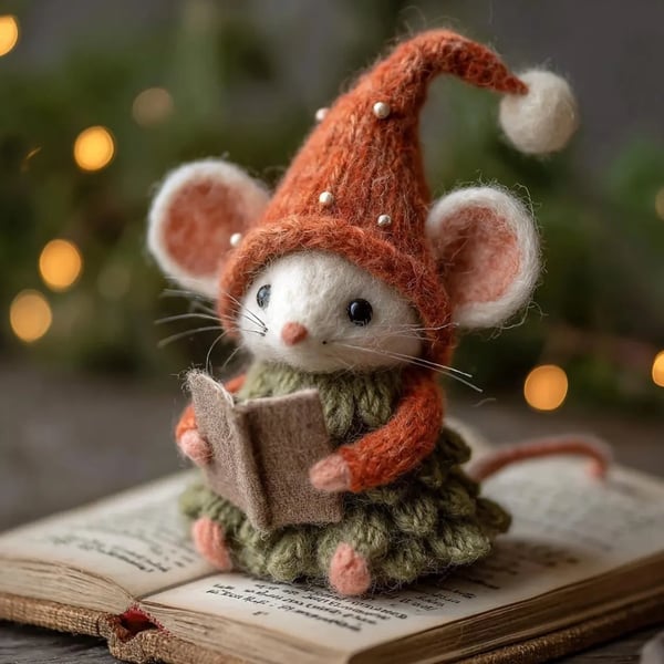 🎁🐭 Deluxe Handmade Felt Mouse | Cozy Decor & Heartwarming Gift ✨