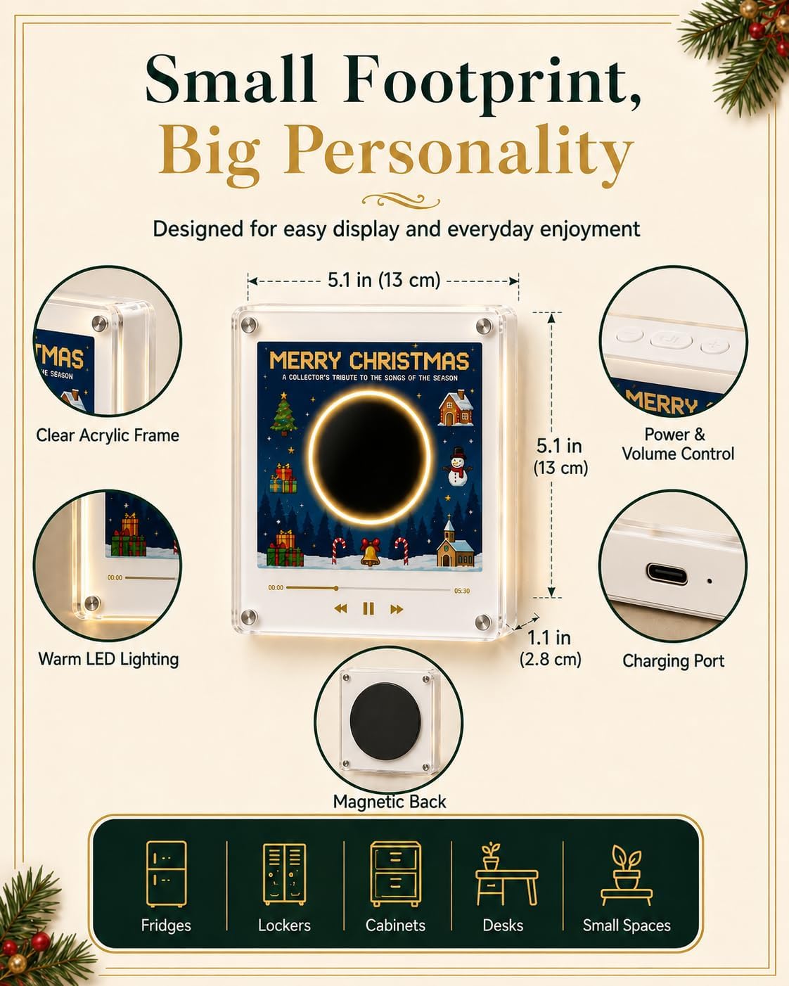 🎁 The Ultimate Christmas Gift for Music Lovers! NFC Music Player with 9 Mini Vinyl Records – Tap to Play Your Favorite Holiday Tunes Instantly 🎄💿✨
