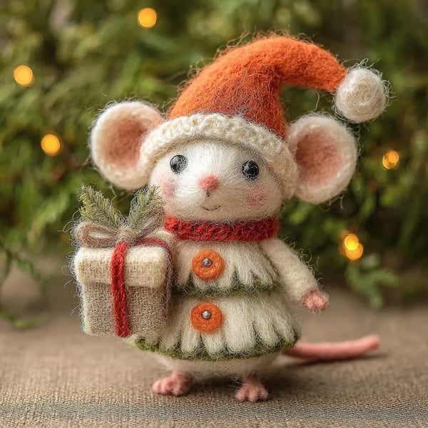 🎁🐭 Deluxe Handmade Felt Mouse | Cozy Decor & Heartwarming Gift ✨