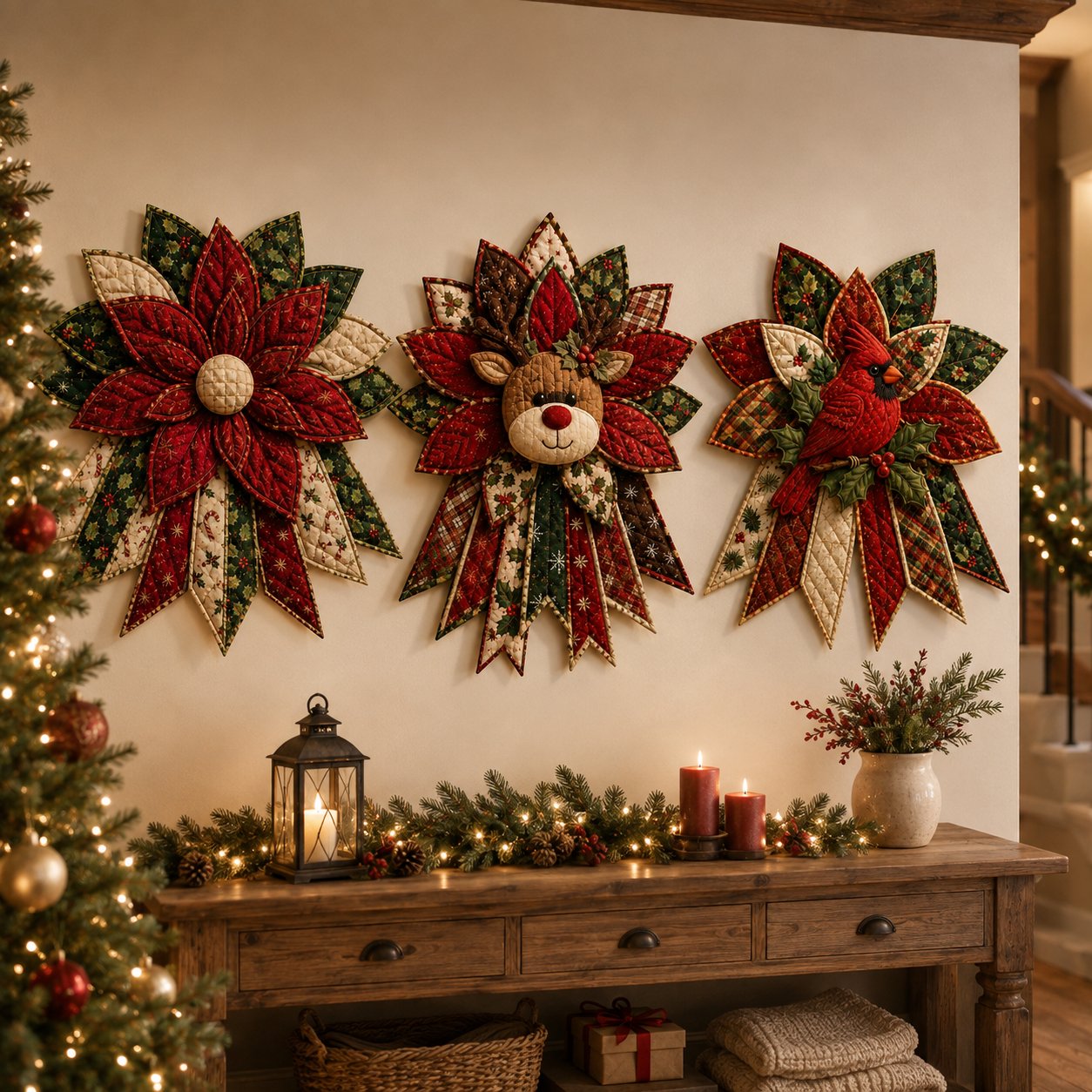 Beginner-Friendly Oversized Christmas Character Quilted Door Hanger Sewing Kit