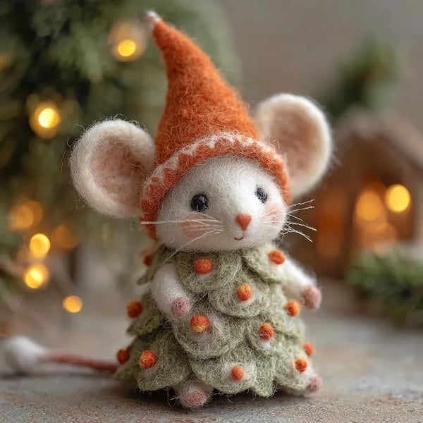🎁🐭 Deluxe Handmade Felt Mouse | Cozy Decor & Heartwarming Gift ✨