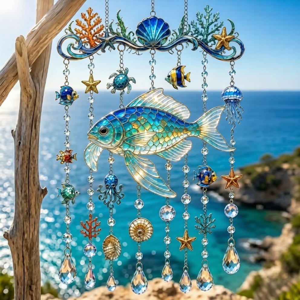 🐋 Ocean-Themed  Wind Chime – Bring the Ocean Glow to Your Garden (📦Buy 2 Free Shipping)
