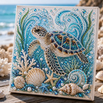 🌊🌊🔥 Last Day Big Sale - 🌊✨ Ocean Theme Pearl Art DIY Kit – Relaxing DIY Craft to Create Stunning Coastal Artwork