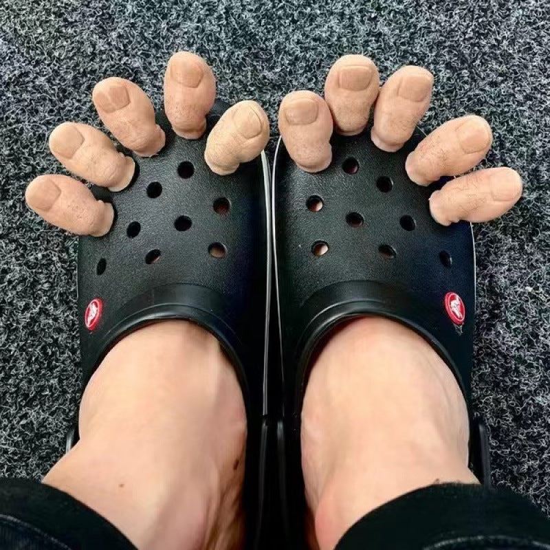 Funny Toe Croc Charms, Novelty Optical Illusion Shoe Decorations, Realistic Five Toe Shoe Accessories, Gag Gift for Clogs