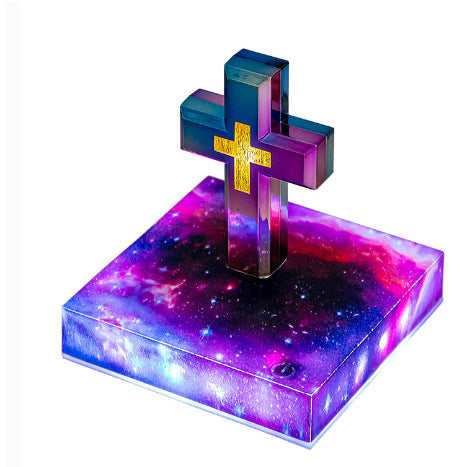 ✝️ Gravity defied! A cross floating and rotating mid-air? Magnetic levitation tech lamp. A desktop miracle that even churches would marvel at✨