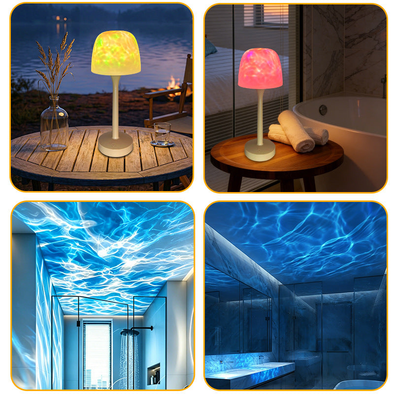 🛁 Turn your bathroom ceiling into a blue ocean! Dynamic water wave projection night light. Turn it on while bathing for an instant vibe boost, like walking on the ocean floor✨