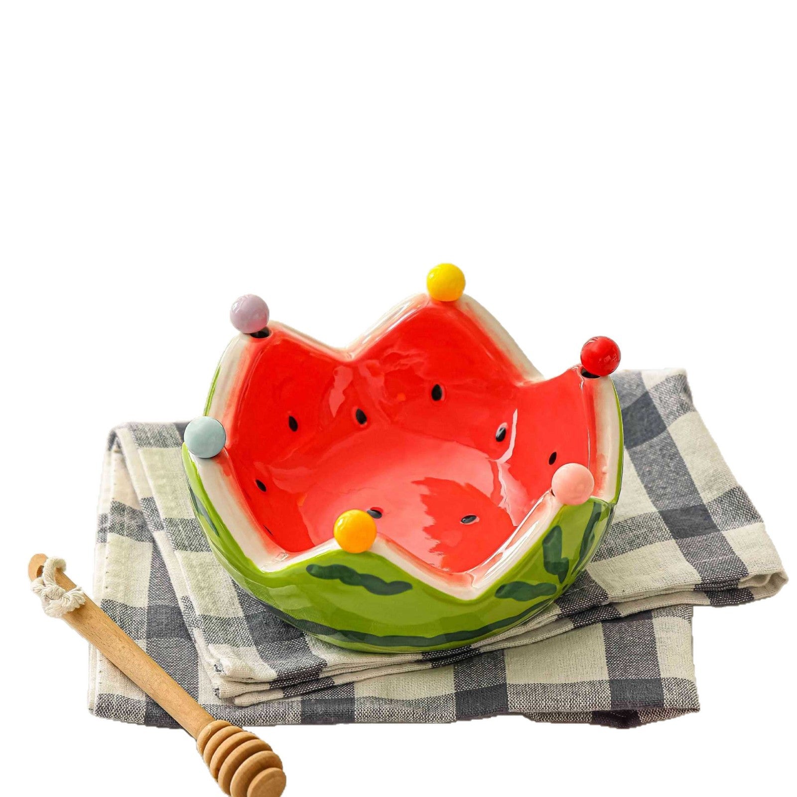 🍉 Buy a bowl, get "forks" for free? The little colorful balls on this watermelon bowl pop out into mini forks! No more searching for cutlery. Adorably brilliant🍴✨
