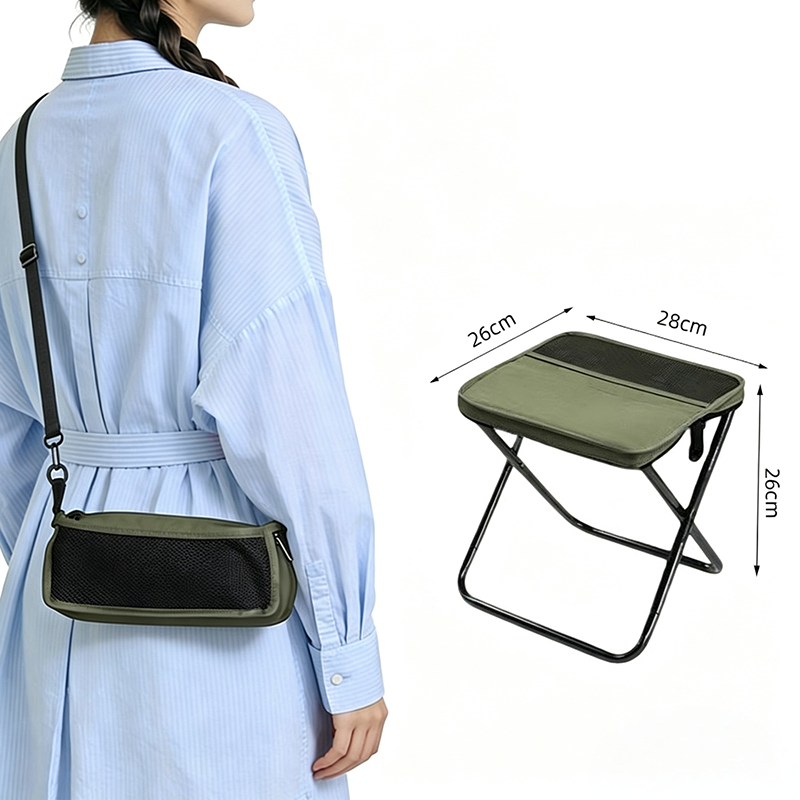 Portable Outdoor Folding Stool, Lightweight Foldable Camping Chair with Carry Bag, Compact Fishing Sketching Travel Stool