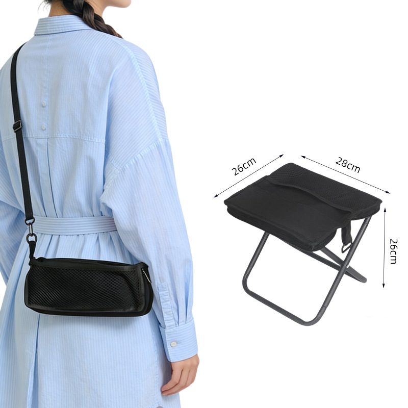 Portable Outdoor Folding Stool, Lightweight Foldable Camping Chair with Carry Bag, Compact Fishing Sketching Travel Stool
