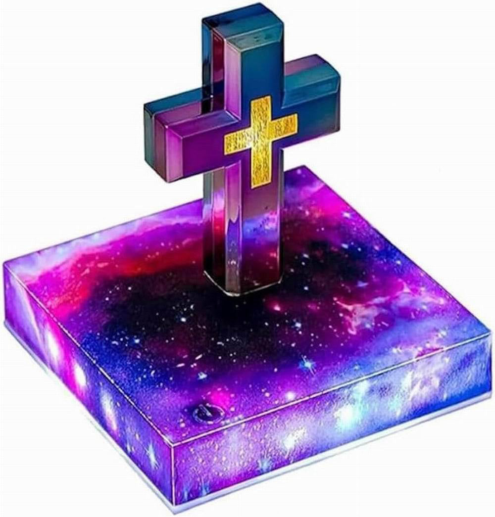 ✝️ Gravity defied! A cross floating and rotating mid-air? Magnetic levitation tech lamp. A desktop miracle that even churches would marvel at✨