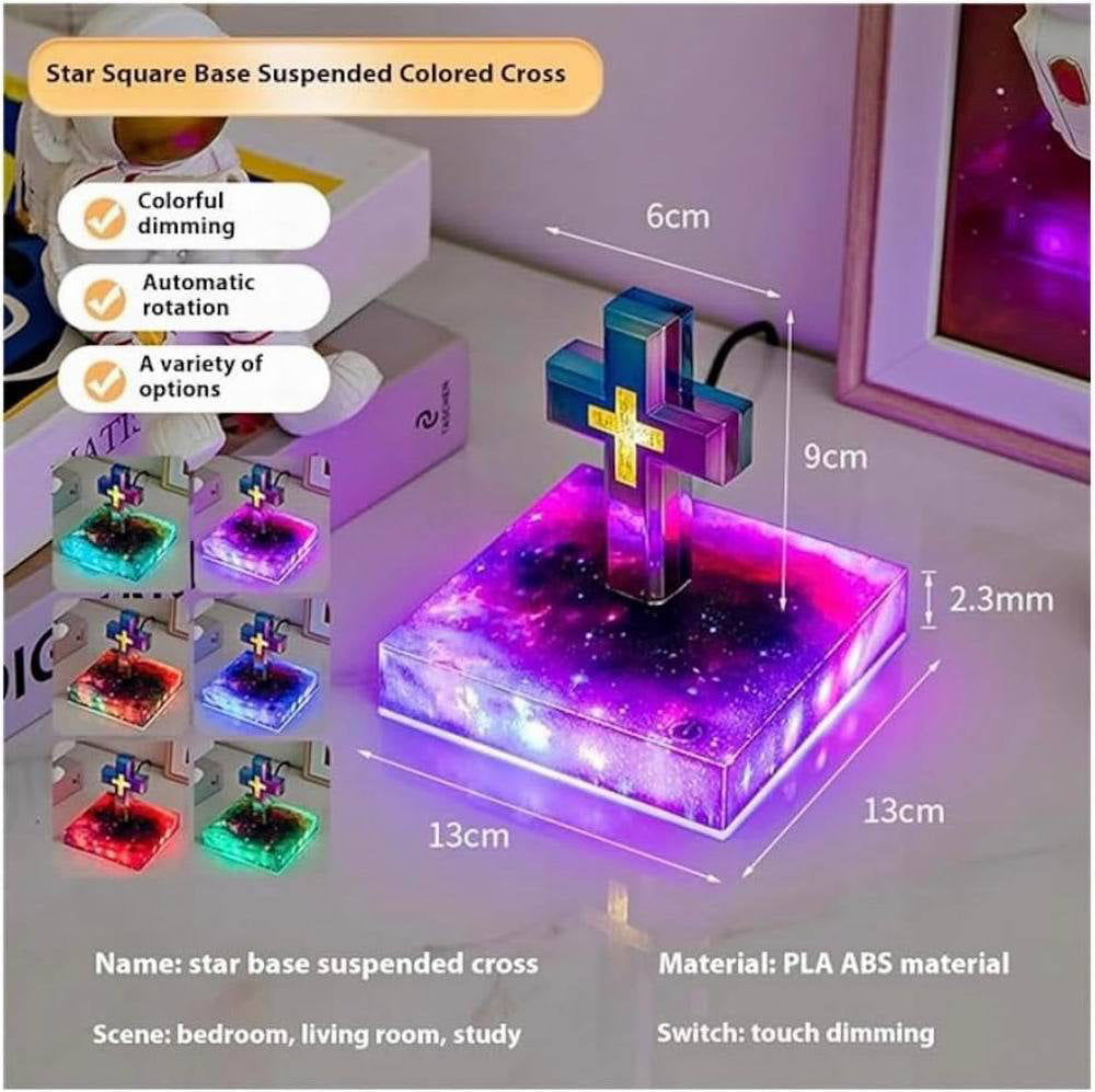 ✝️ Gravity defied! A cross floating and rotating mid-air? Magnetic levitation tech lamp. A desktop miracle that even churches would marvel at✨