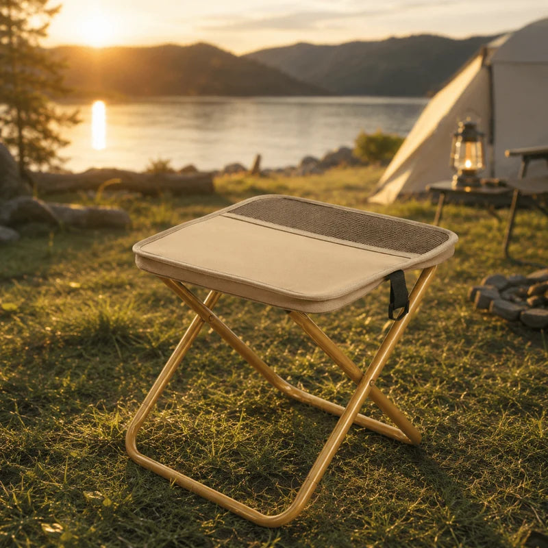 Portable Outdoor Folding Stool, Lightweight Foldable Camping Chair with Carry Bag, Compact Fishing Sketching Travel Stool