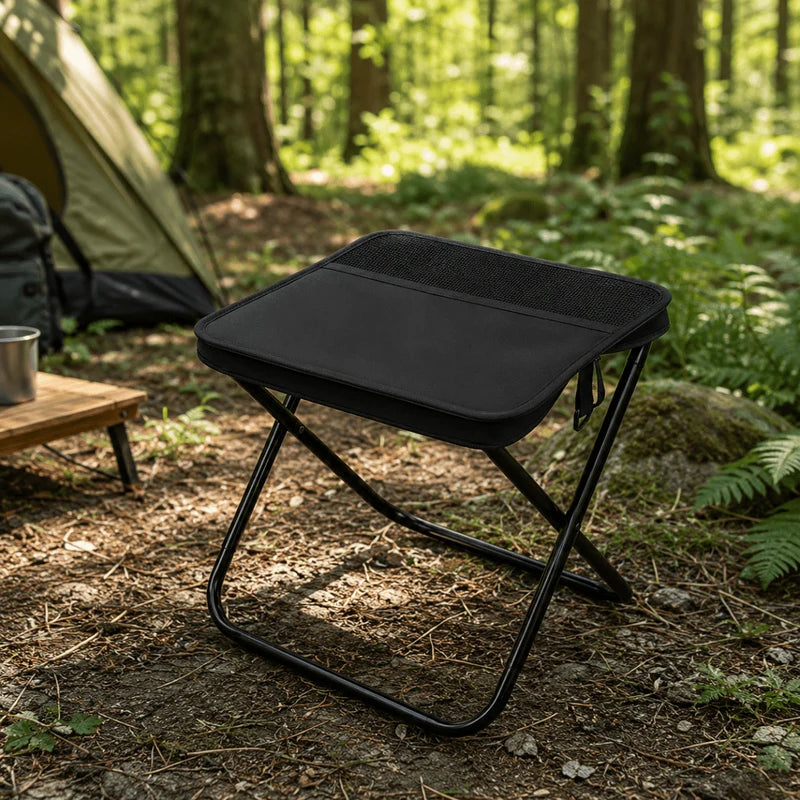 Portable Outdoor Folding Stool, Lightweight Foldable Camping Chair with Carry Bag, Compact Fishing Sketching Travel Stool