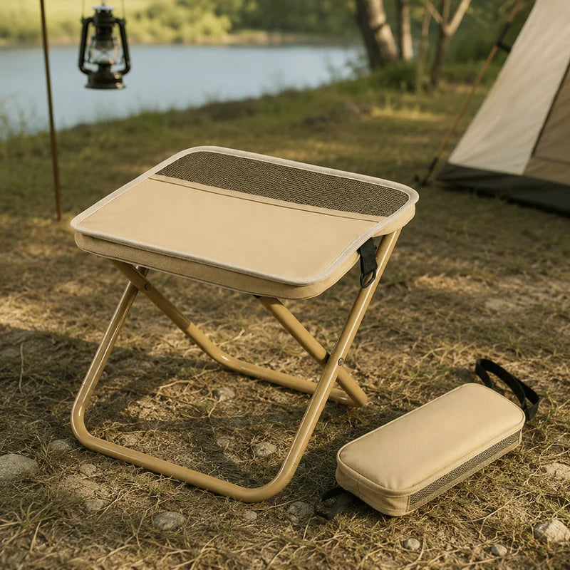 Portable Outdoor Folding Stool, Lightweight Foldable Camping Chair with Carry Bag, Compact Fishing Sketching Travel Stool