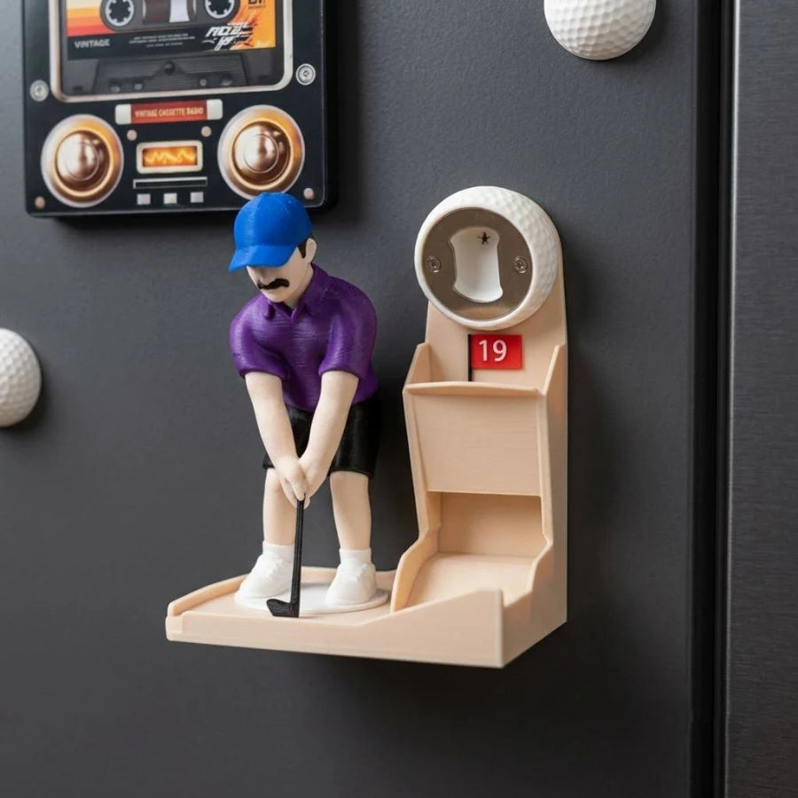 Golfer-Shaped Bottle Opener – Fun "Swing" Beer Opener, Novelty Gift for Golf Enthusiasts, Bar Tabletop Ornament